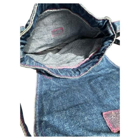 Vintage Denim Purse with Cartoon Comic Patches - Picture 6 of 10